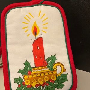 Vtg Christmas Kitchen Pot Holders (2) by Cannon